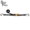 1" SPIN FREE Ratchet Strap Assembly with Coated S-Hooks