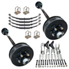 3.5k Tandem Trailer Axle Kit 7k GVWR - 2 Brake Axles 5 lug