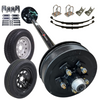 3.5K Trailer Axle Kit 5 lug with trailer tires and wheels