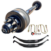 12K Electric Brake Trailer Axle w/ Springs & U bolts | for HDSS Hutch Suspension