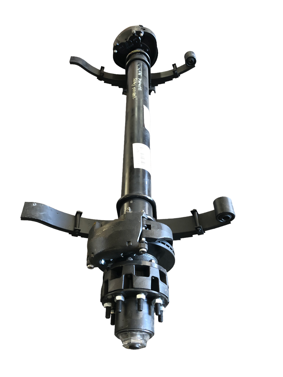 12k Dexter hydraulic disc brake axle 8x6.5" with springs attached