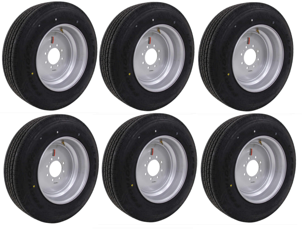 215/75R17.5 16-Ply Taskmaster All Steel Tire on Solid Single Silver Wheel 8x6.5" .19OS