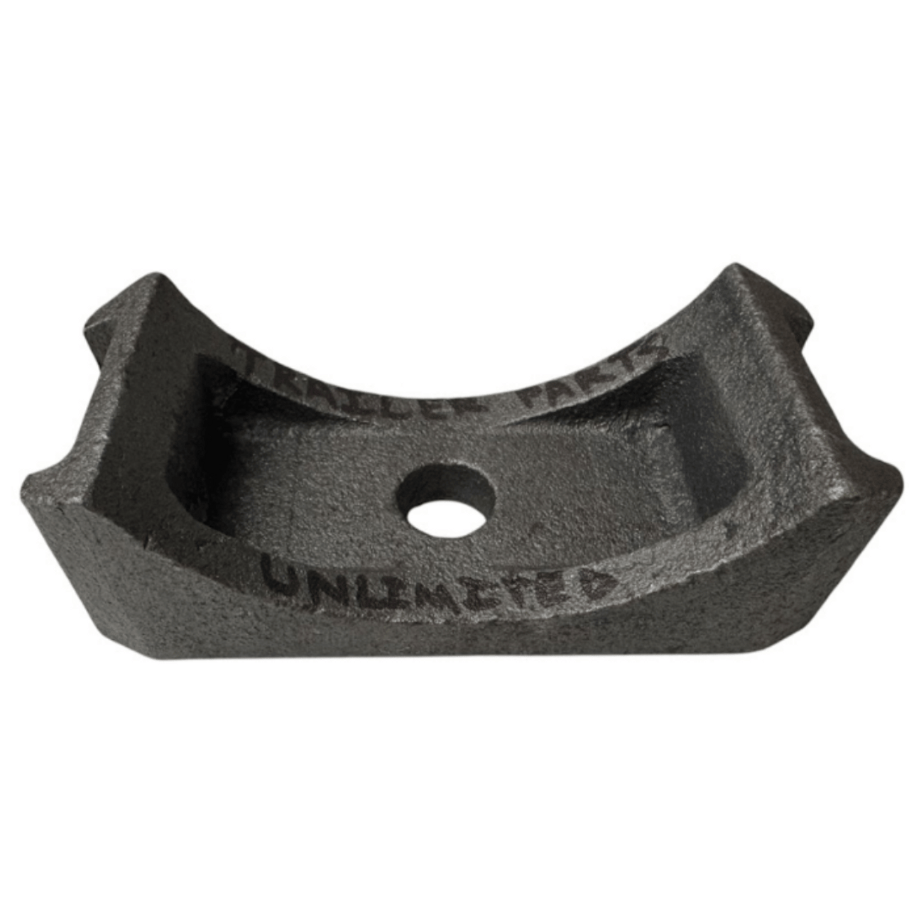 Trailer suspension spring pad for 5" round axle tubing. Works with 2-1/2" wide springs and 10K-16K axles for stable towing.