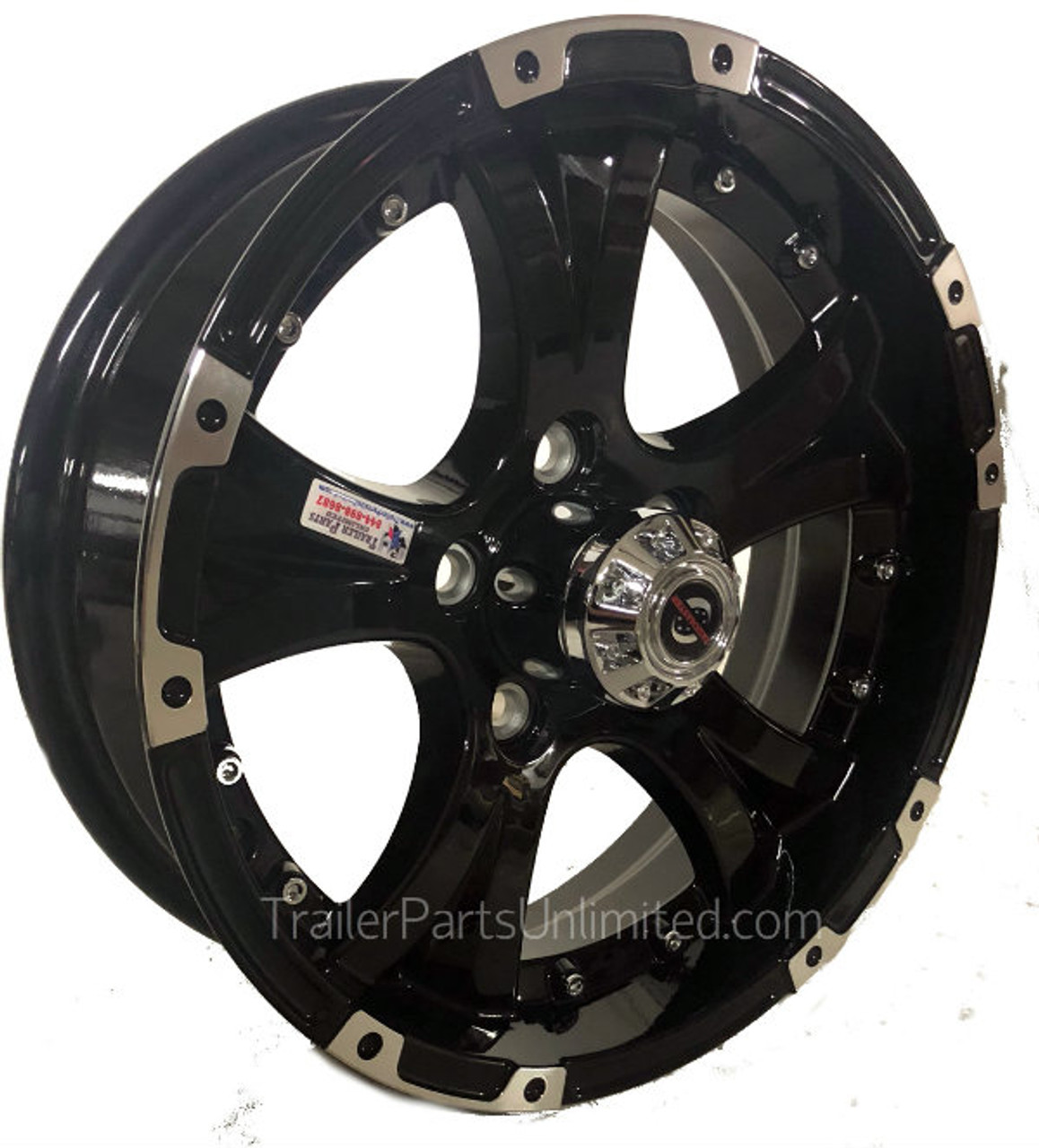 14 inch Aluminum Black Star 5-Lug Trailer Wheel Rim (6 in. Width)