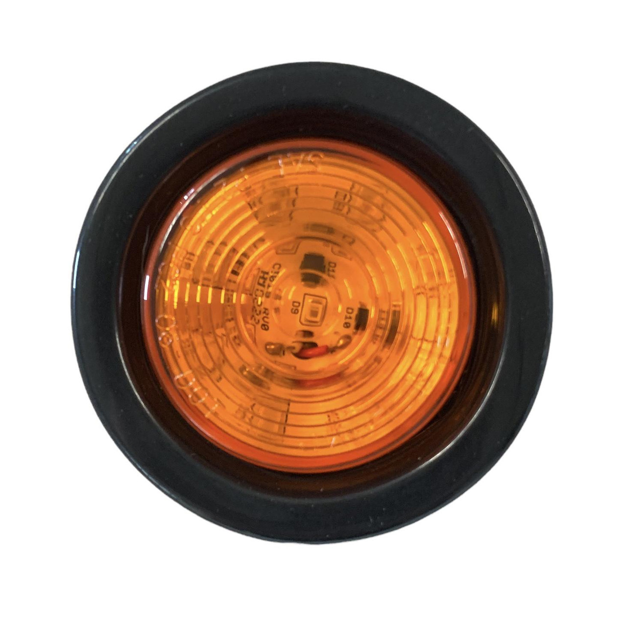 2" Round Amber 9 LED Marker Light w/ Rubber Grommet 2 Prong Plug
