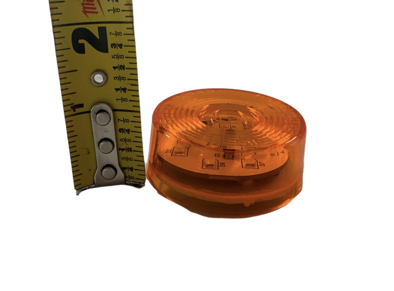 2" Round Amber 9 LED Marker Light w/ Rubber Grommet 2 Prong Plug