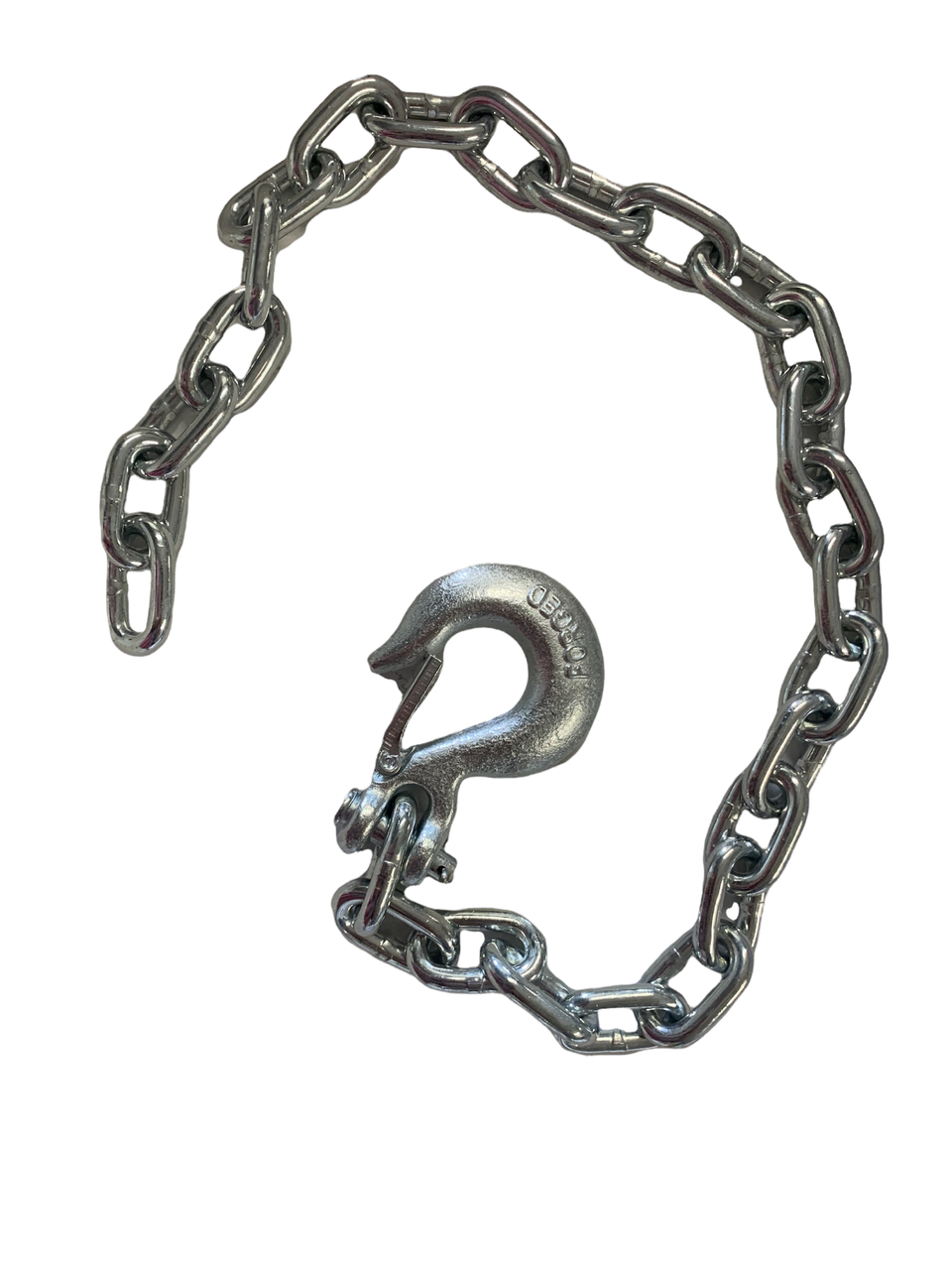 35 x 3/8 Gooseneck Safety Chain w/ GR43 Clevis Slip Latch Hook 16.2k Cap.