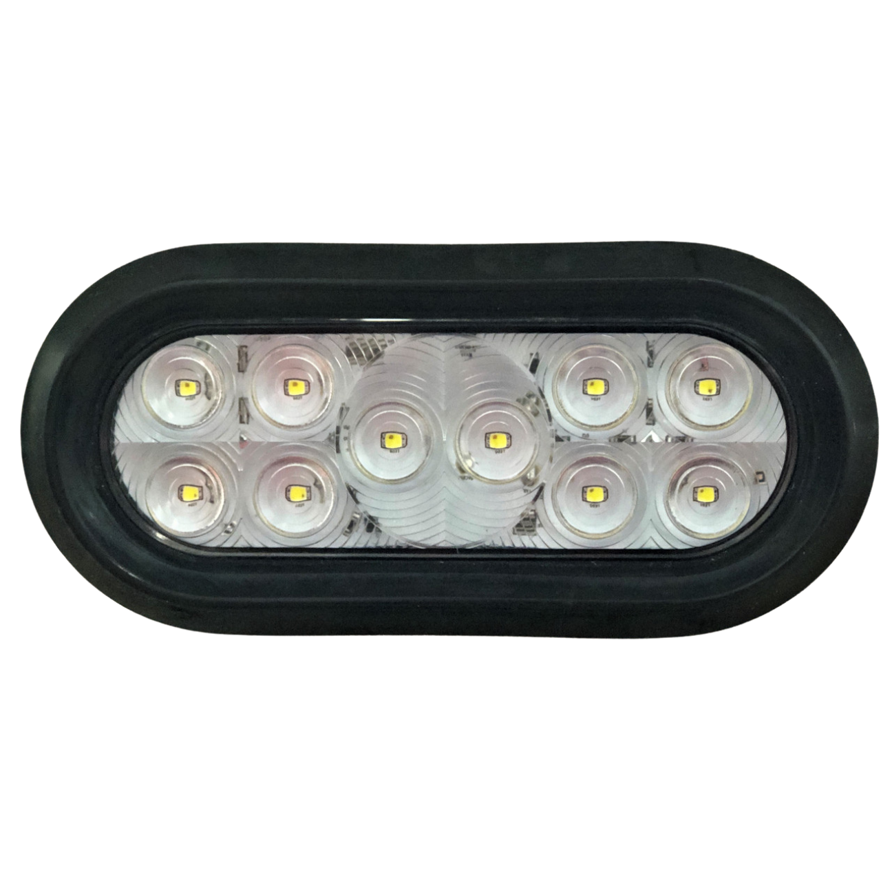 6'' Oval Clear 10 LED Back-up Light w/ 3 Prong Plug  & Rubber Grommet