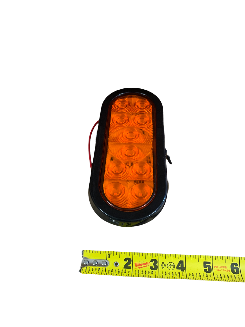6'' Oval Amber 10 LED Rear Turn Light w/ 3 Prong Plug & Rubber Grommet