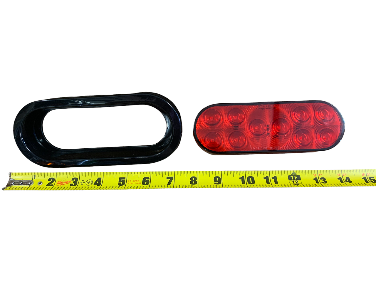 6'' Oval Red 10 LED Stop, Turn, Tail Light w/ 3 Prong Plug & Rubber Grommet (TPU5611)