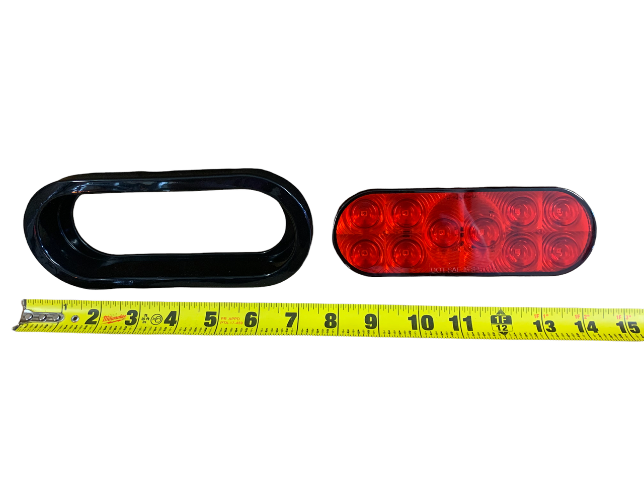 6'' Oval Red 10 LED Stop, Turn, Tail Light w/ 3 Prong Plug & Rubber Grommet (TPU5611)