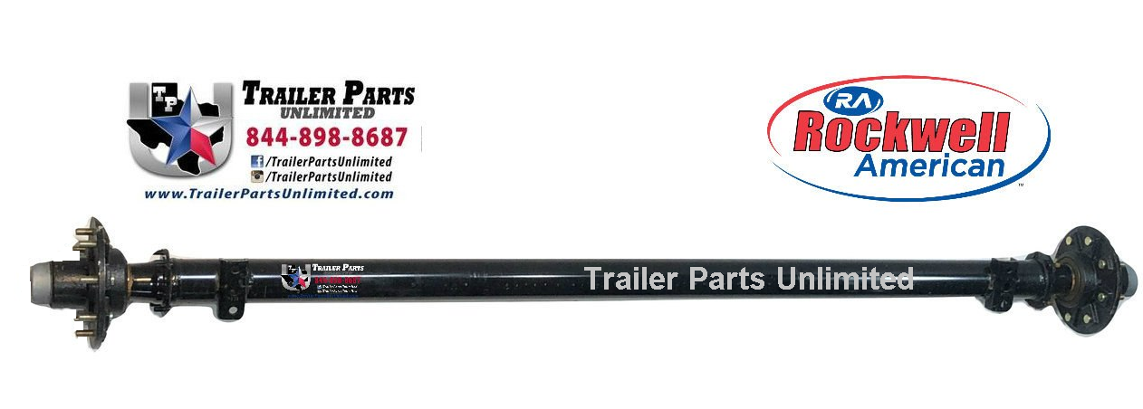 7k Idler Cambered Trailer Axle 8x6.5" Posi Lube Grease