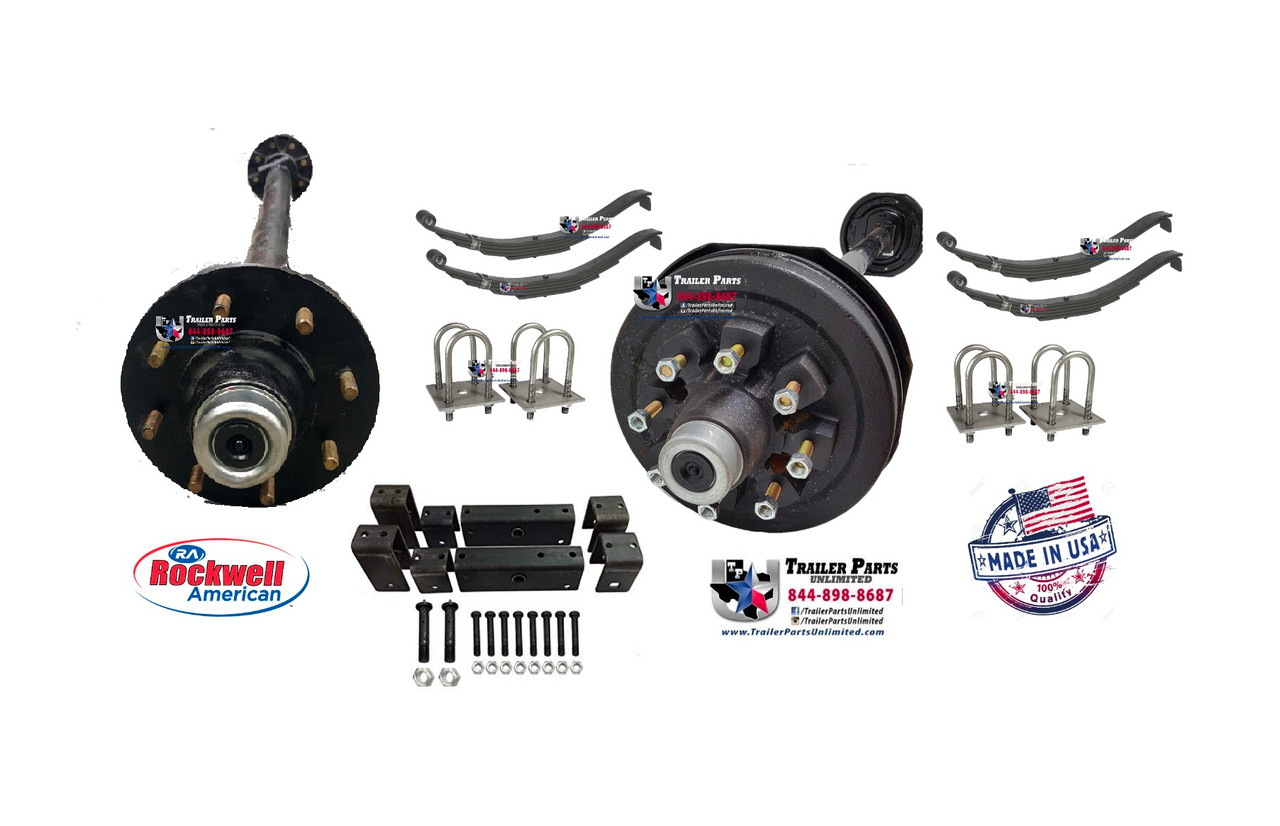 14k Rockwell Tandem Axle Trailer Kit 1 Brake Axle 1 Idler Axle