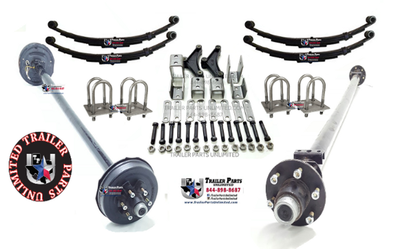 5.2k Rockwell Tandem Axle Trailer Kit 1 Brake 1 Idler Axle 6 Lug