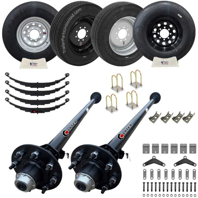 DEXTER 7k tandem axle trailer kit with trailer tires and wheels 8 lug