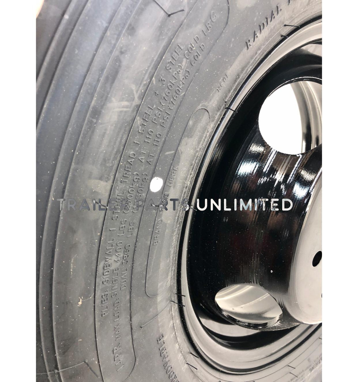 ST235/85R16 14-Ply Provider All Steel Tire on HD Black Hub Piloted Dual Wheel 8x6.5"