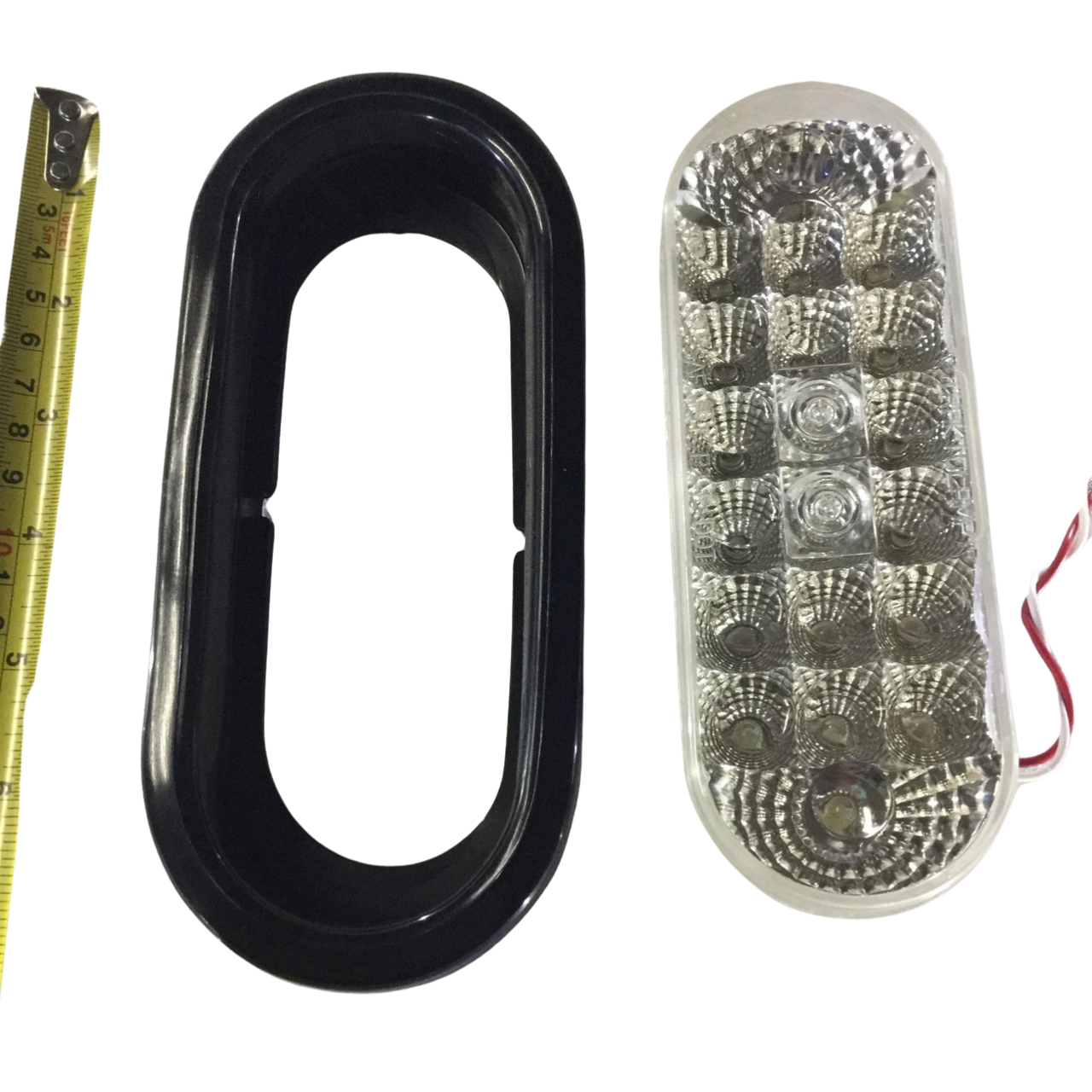 6" Oval Clear 20 LED Strobe, Turn, Back Up Reflex Light w/ Rubber Grommet 2 Wire Direct