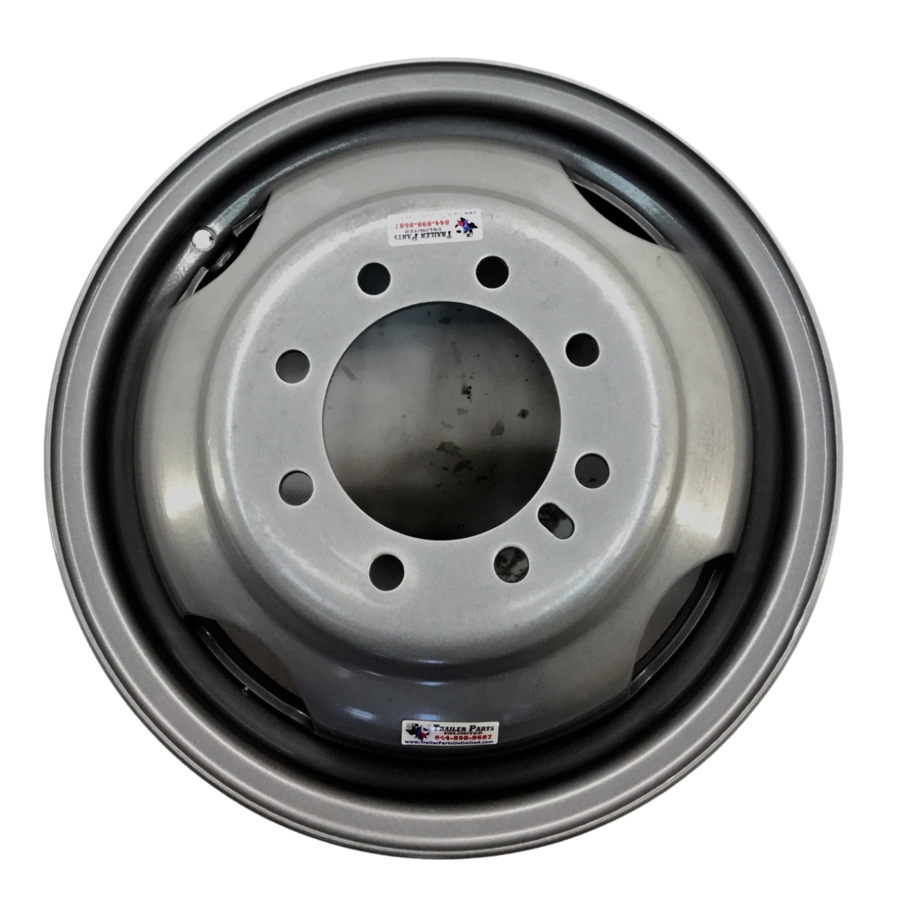 16" Silver Dual Wheel 8x6.5" - 4.88" Stud Piloted - 16" x 6" Rim (16SMDUAL4.88)