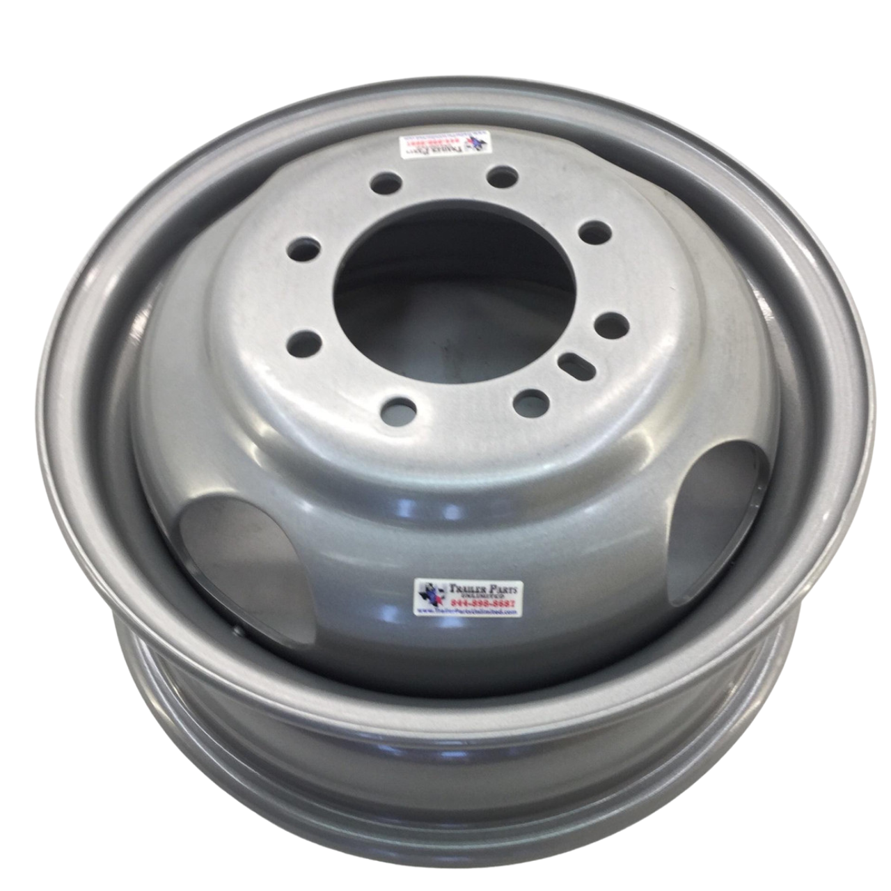 16" Silver Dual Wheel 8x6.5" - 4.88" Stud Piloted - 16" x 6" Rim (16SMDUAL4.88)
