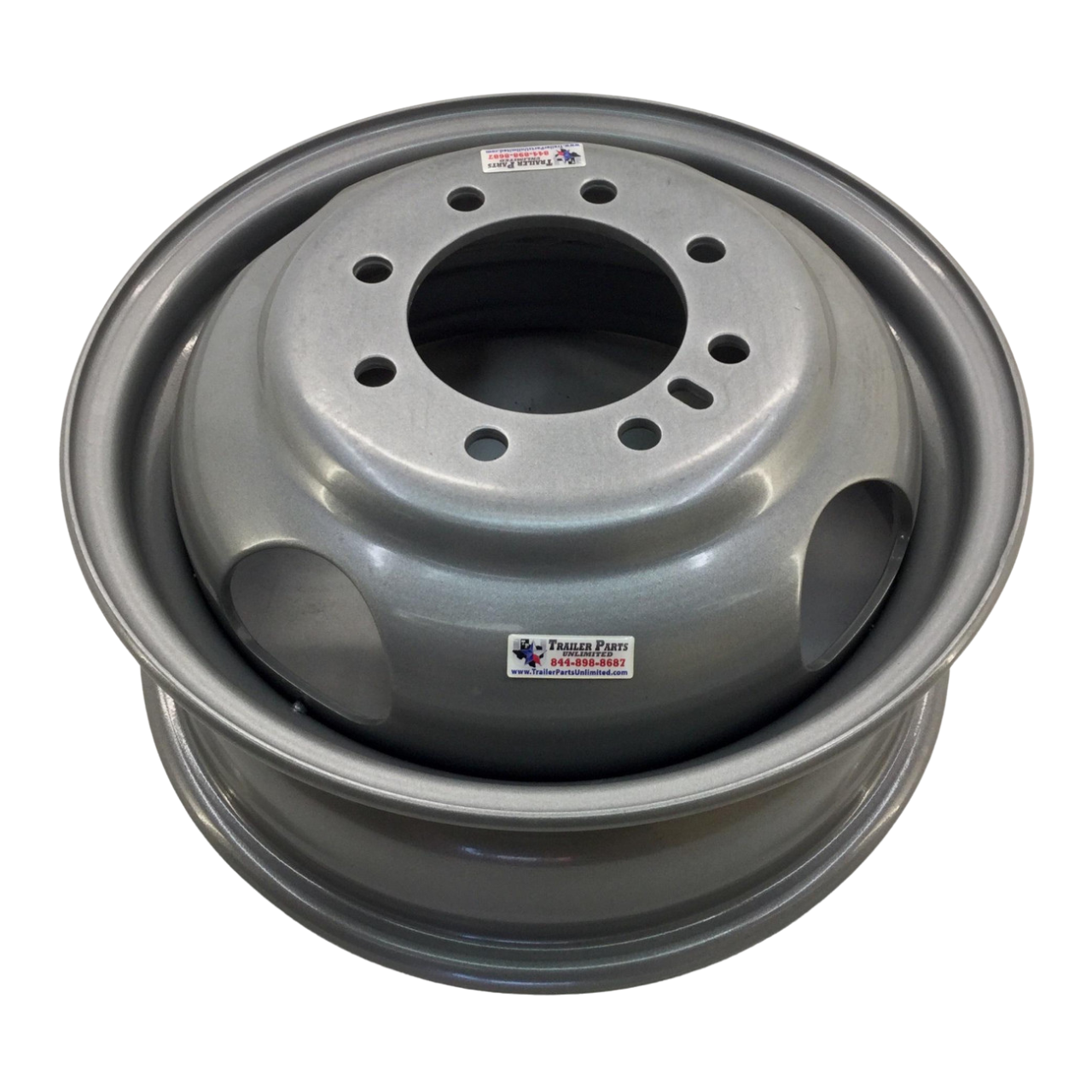 16" Silver Dual Wheel 8x6.5" - 4.88" Stud Piloted - 16" x 6" Rim (16SMDUAL4.88)