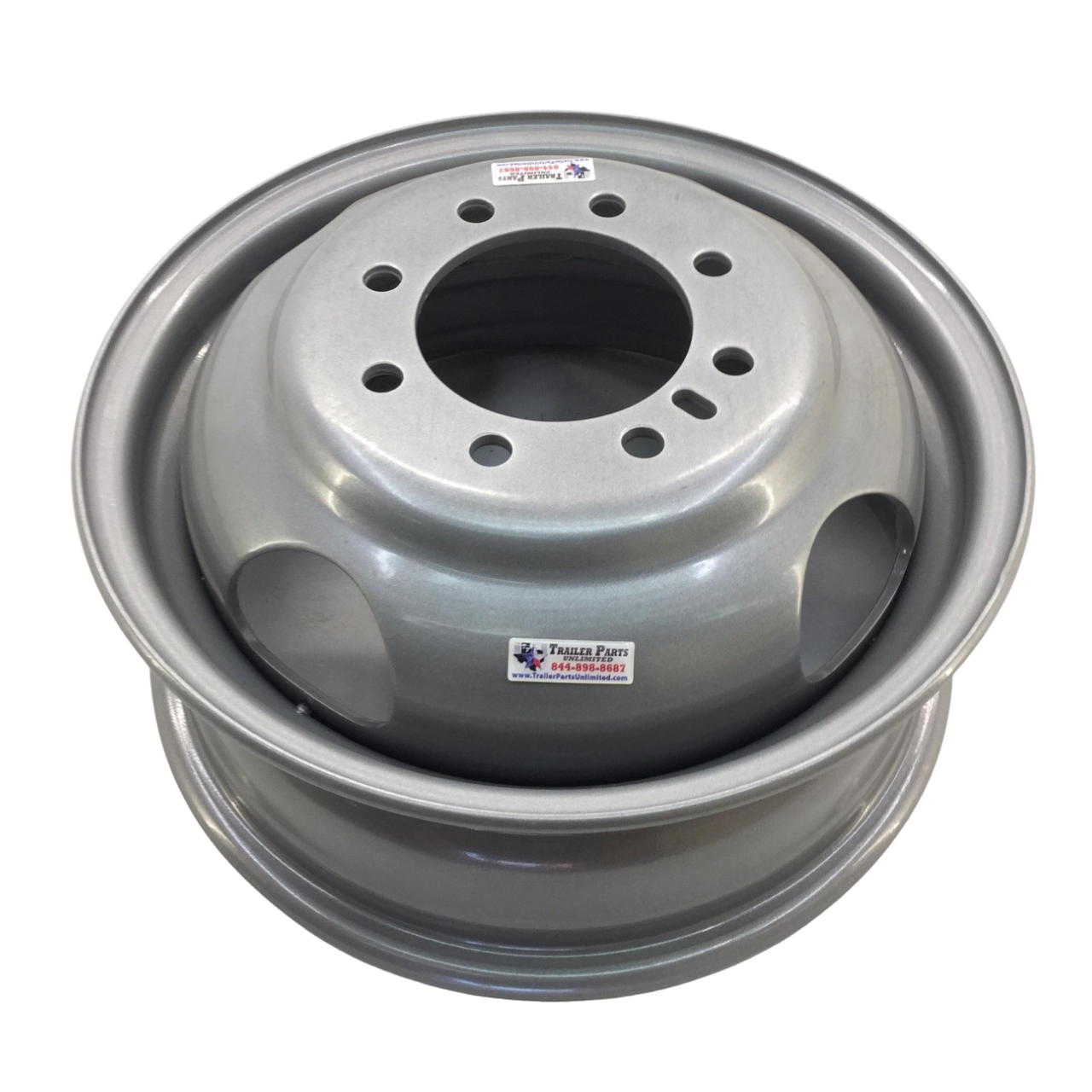16" Silver Dual Wheel 8x6.5" - 4.88" Stud Piloted - 16" x 6" Rim (16SMDUAL4.88)