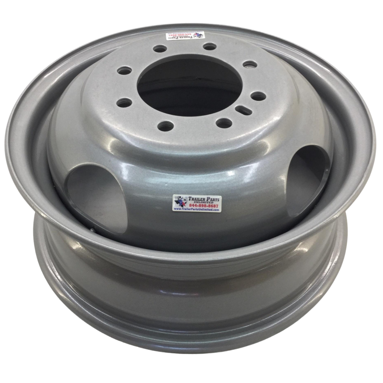 16" Silver Dual Wheel 8x6.5" - 4.75" Hub Piloted - 16" x 6" Rim