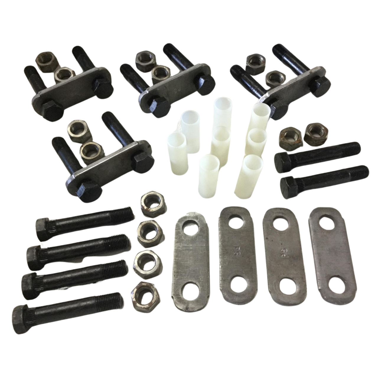 Tandem Axle Suspension Repair Kit for Double Eye Springs - 2-1/4" Long Shackles