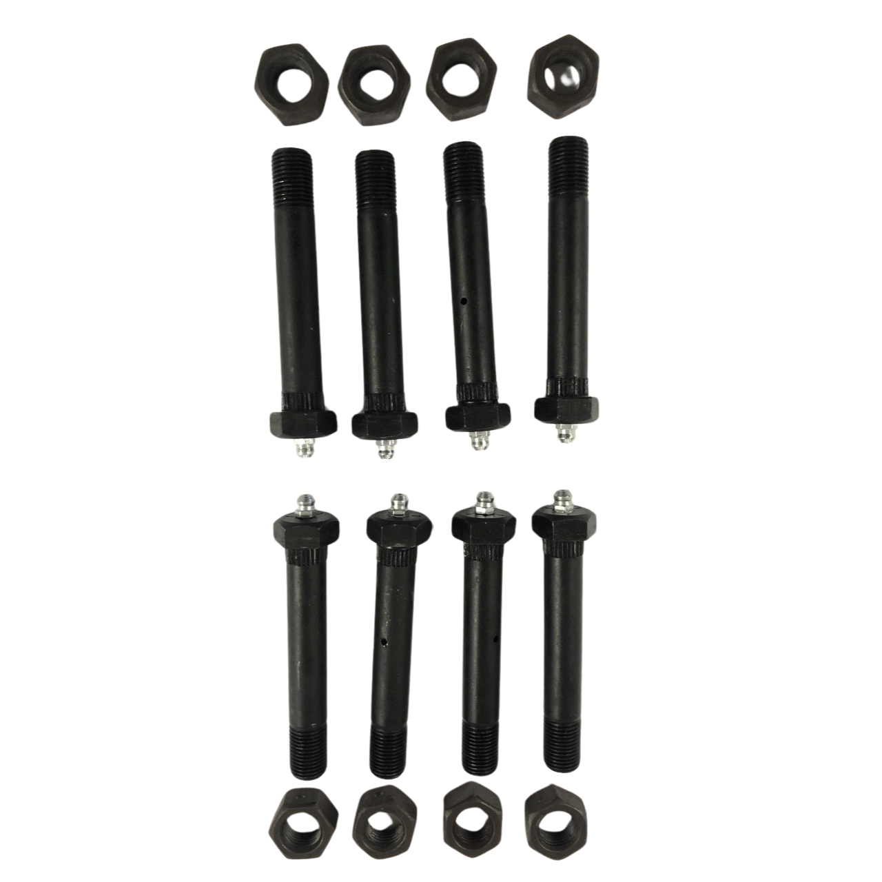 9/16"18 x 31/2" steel shackle bolt with zerk fitting and Lock Nut