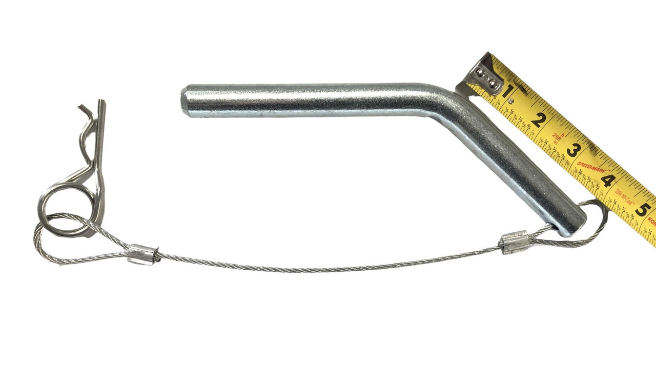 Jack Gooseneck Coupler Pin 3/4" Dia. w/ 12" Steel Lanyard and Clip