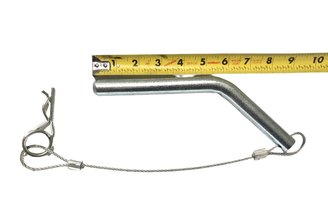 Jack Gooseneck Coupler Pin 3/4" Dia. w/ 12" Steel Lanyard and Clip