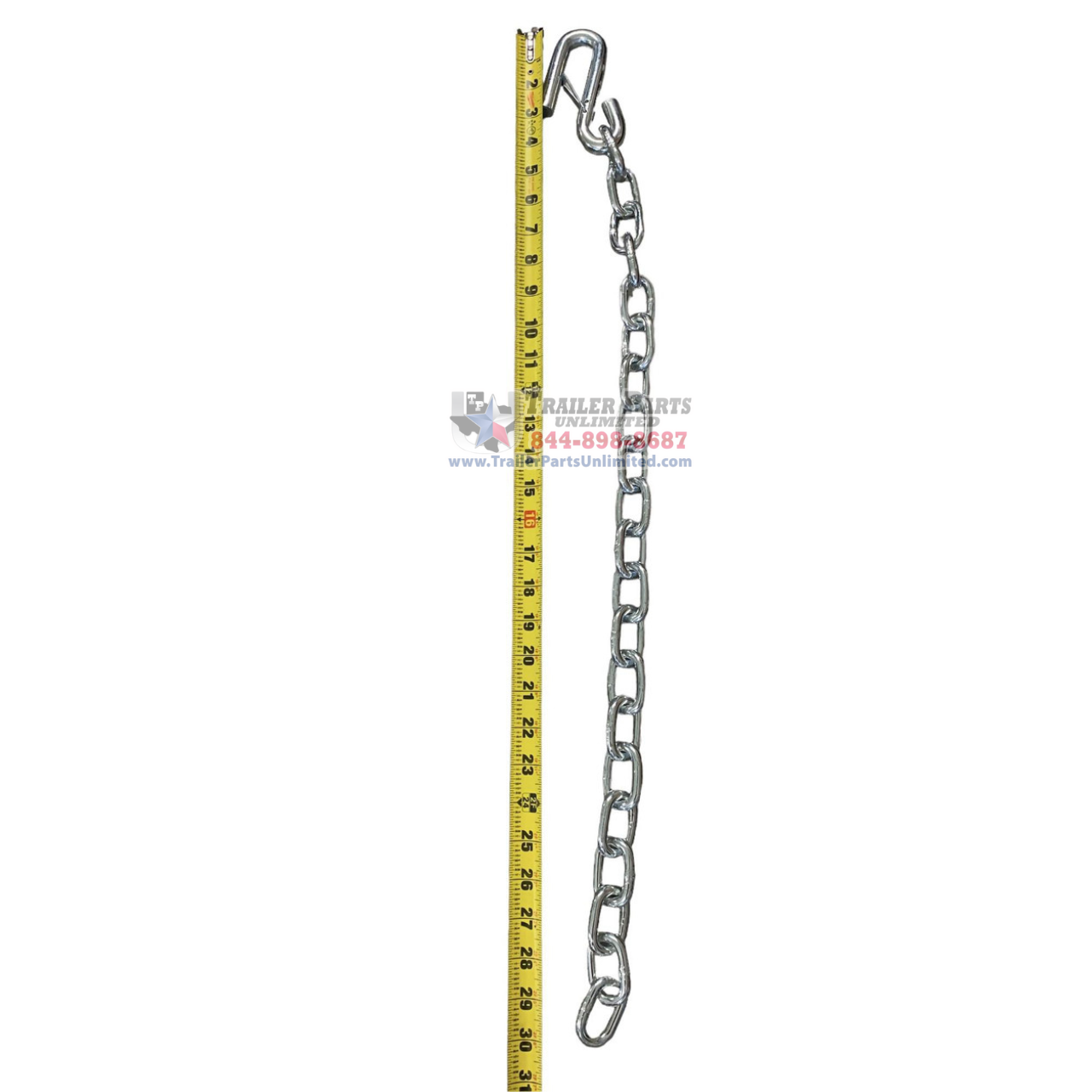 30 x 5/16 Trailer Safety Chain w/ 1 Safety Latch Hook G30 7.6k Cap.