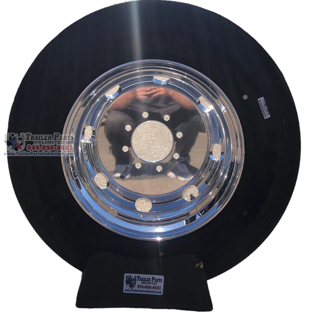 215/75R17.5 16-Ply Provider All Steel Tire on Polished Aluminum Dual Wheel 8x6.5"