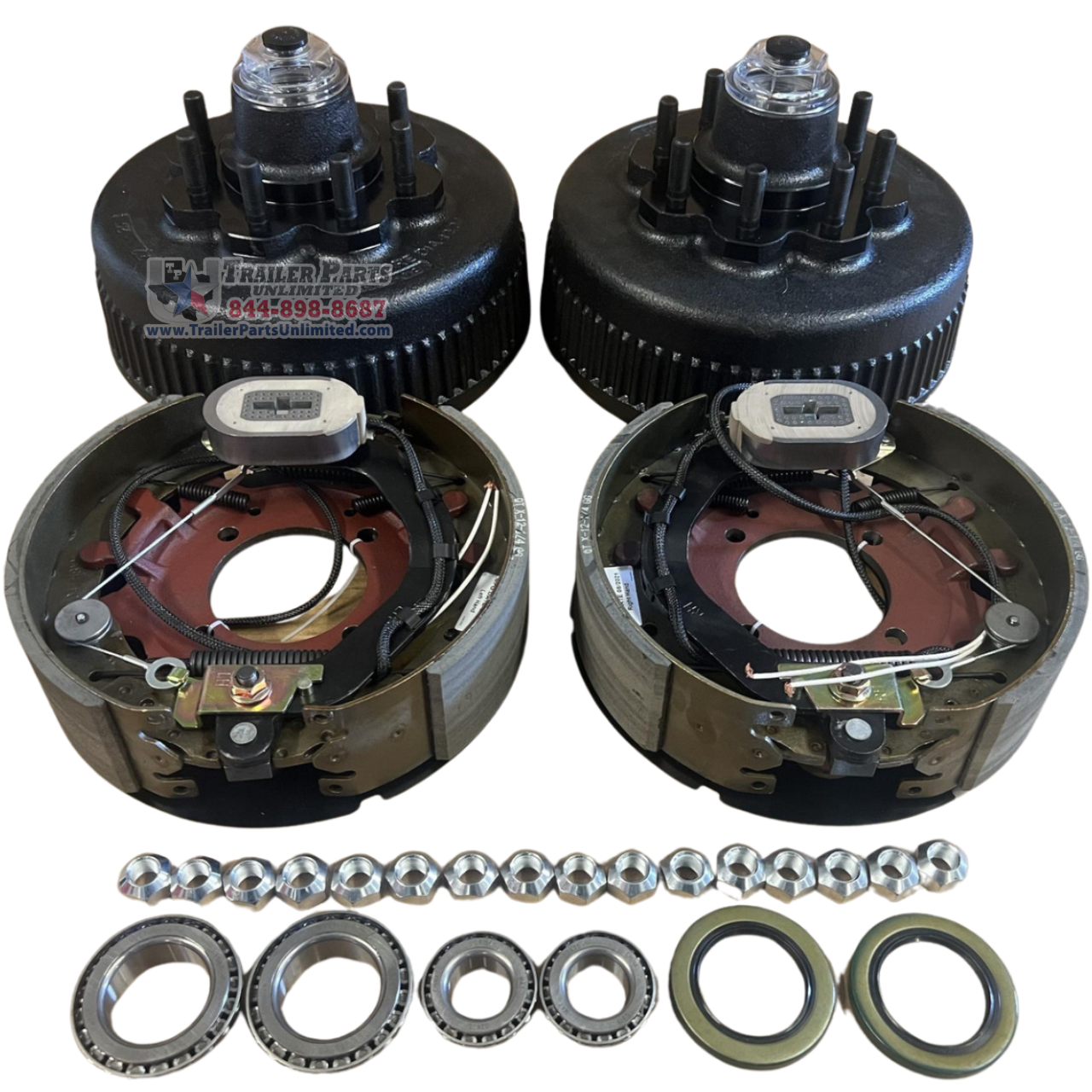 8,000 lb Trailer Axle Repair Kit 5/8 studs oil bath - complete- cone nuts