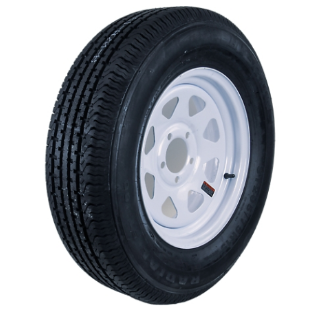 ST175/80R13 6-Ply Radial Tire on White Spoke Wheel 5x4.5"