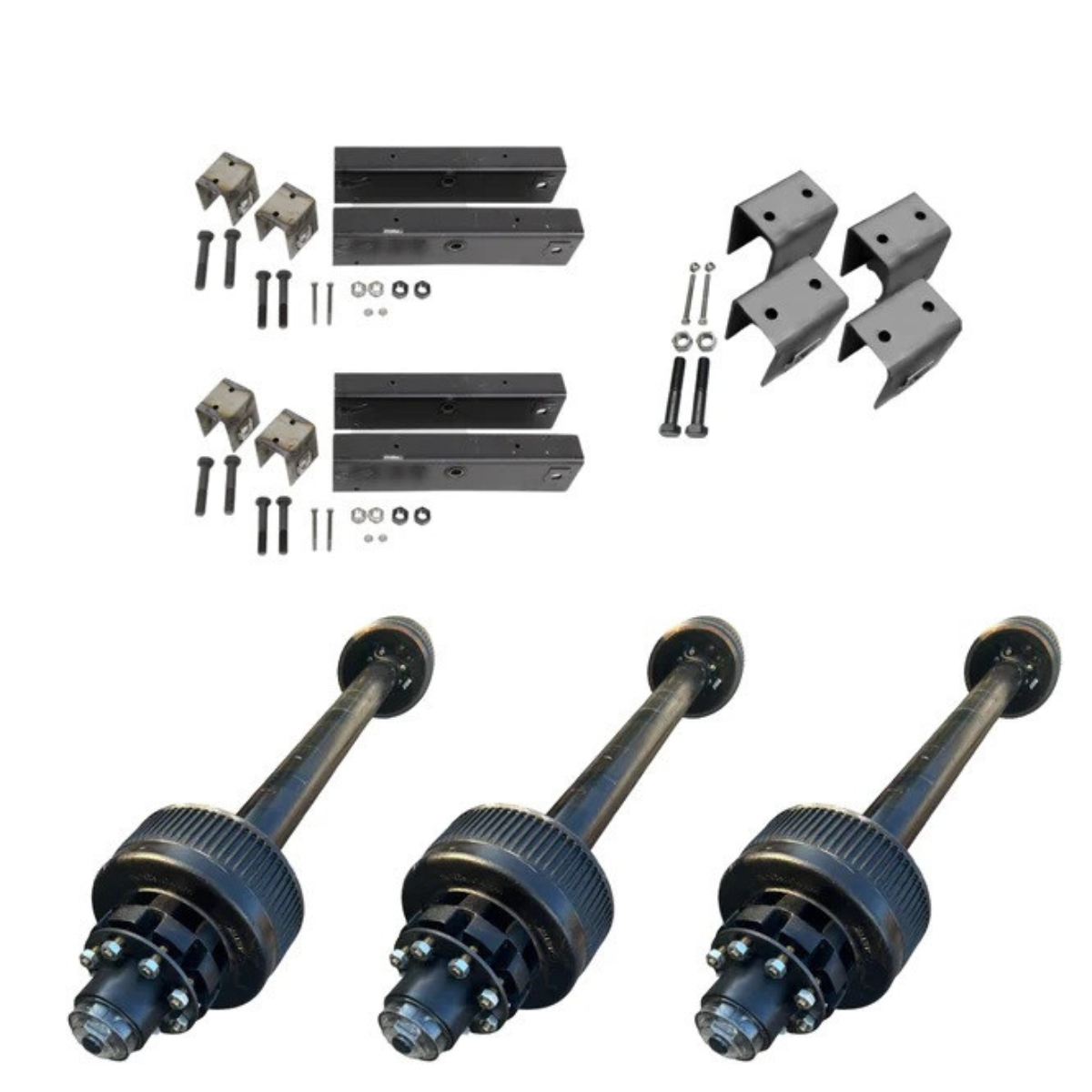 12k carter triple trailer axle kit with triple hanger kit 42 spread