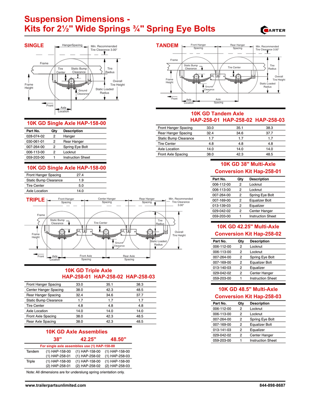 hanger kit diagram for slipper springs 10k