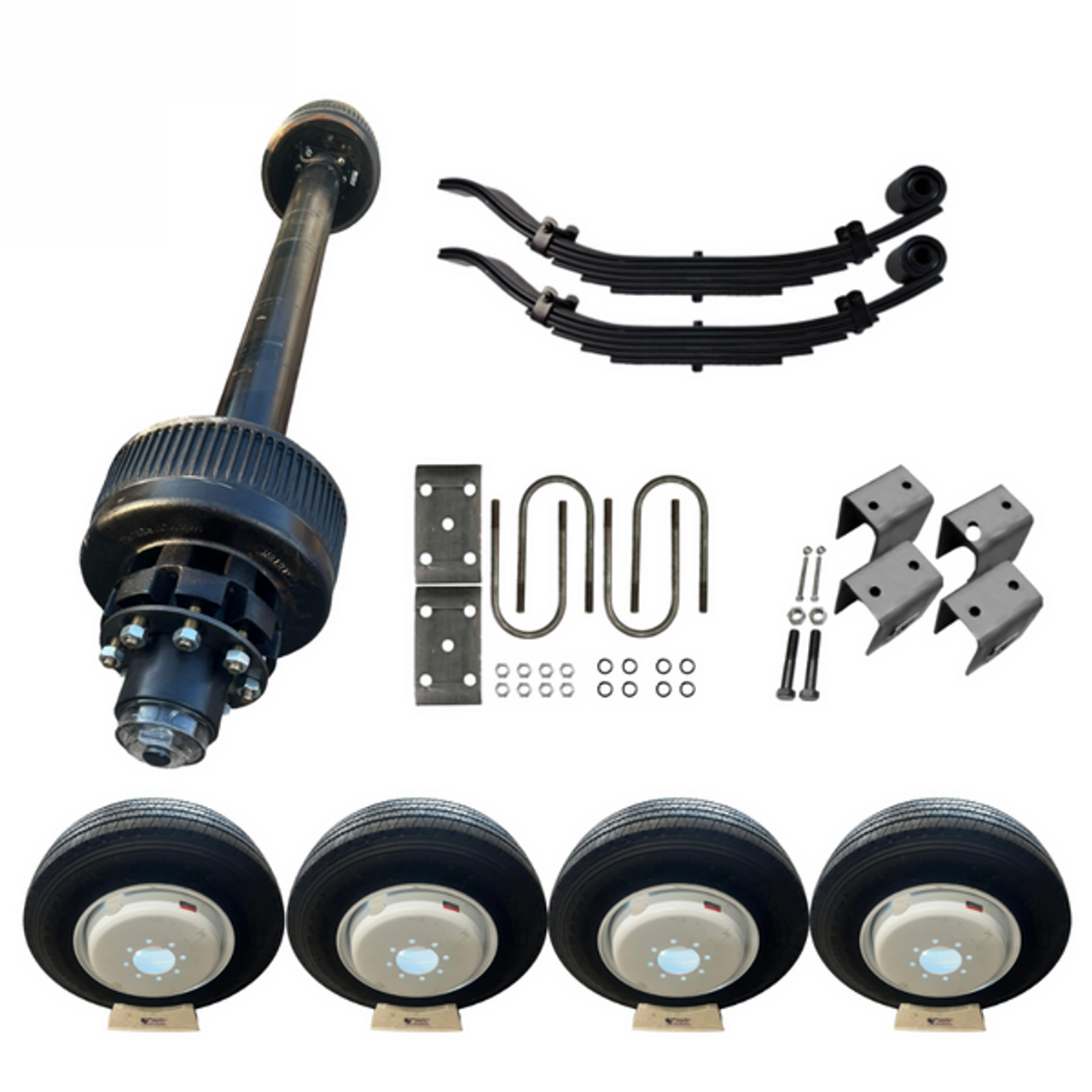 Durable and Reliable:

Engineered for durability and reliability, this 12,000 lb Carter single axle kit is built to last. It includes 17.5" white dual wheels, ensuring smooth and stable towing performance.