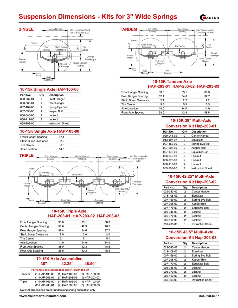 hanger kit diagrm for 12k axles