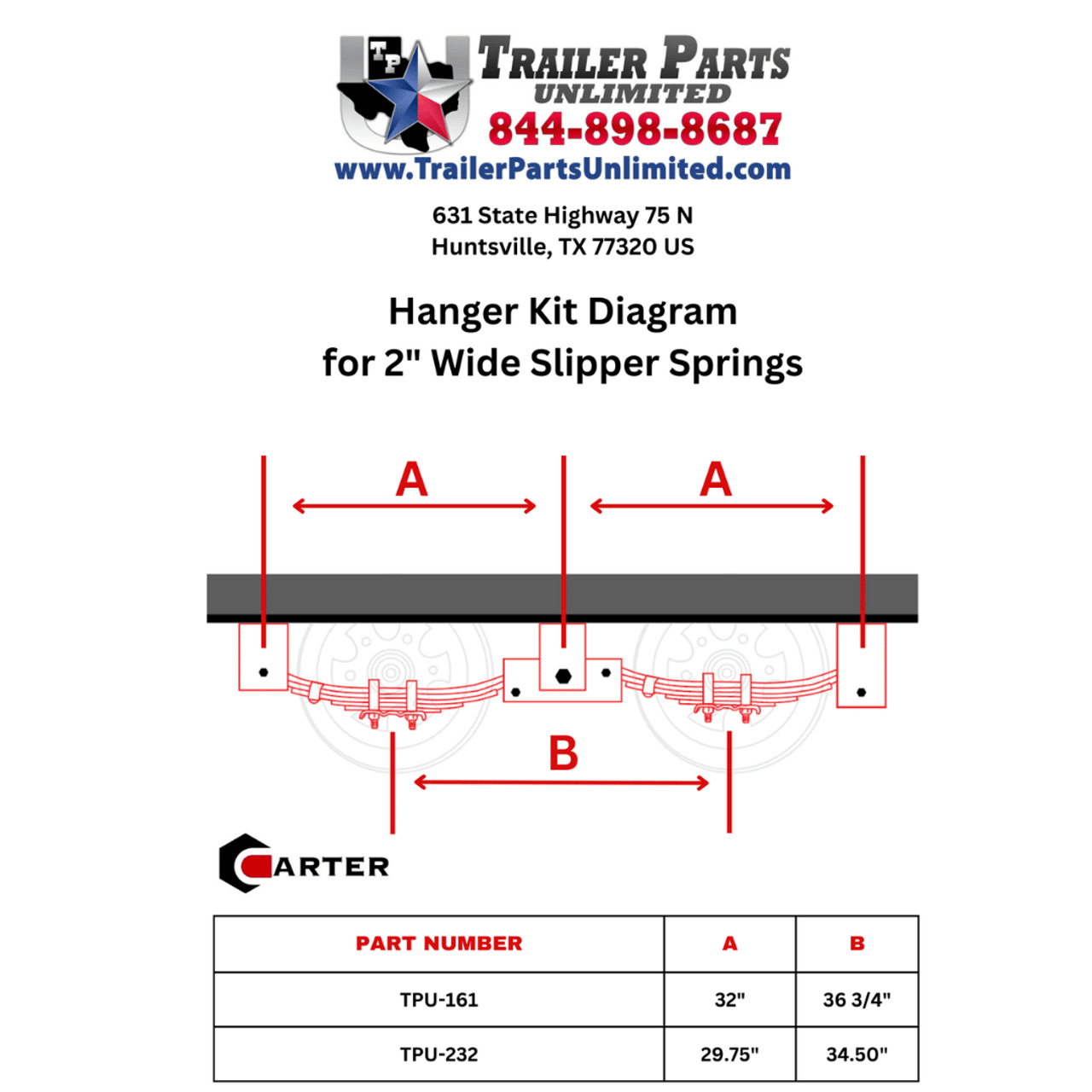 tandem hanger kit diagram for slipper springs