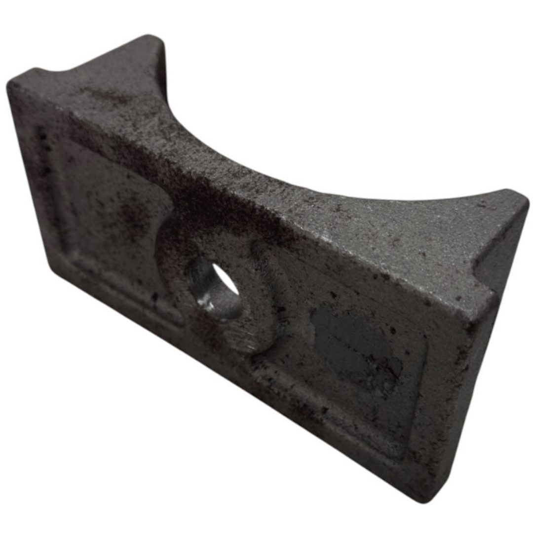 Reliable trailer spring pad seat for 5" round axles. 3" wide spring compatibility, made with heavy-duty forged steel