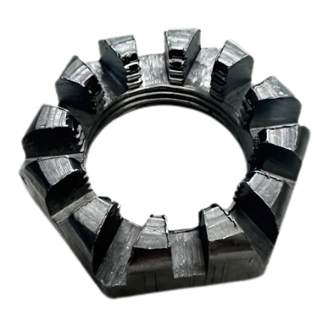 Trailer spindle castle nut with 1