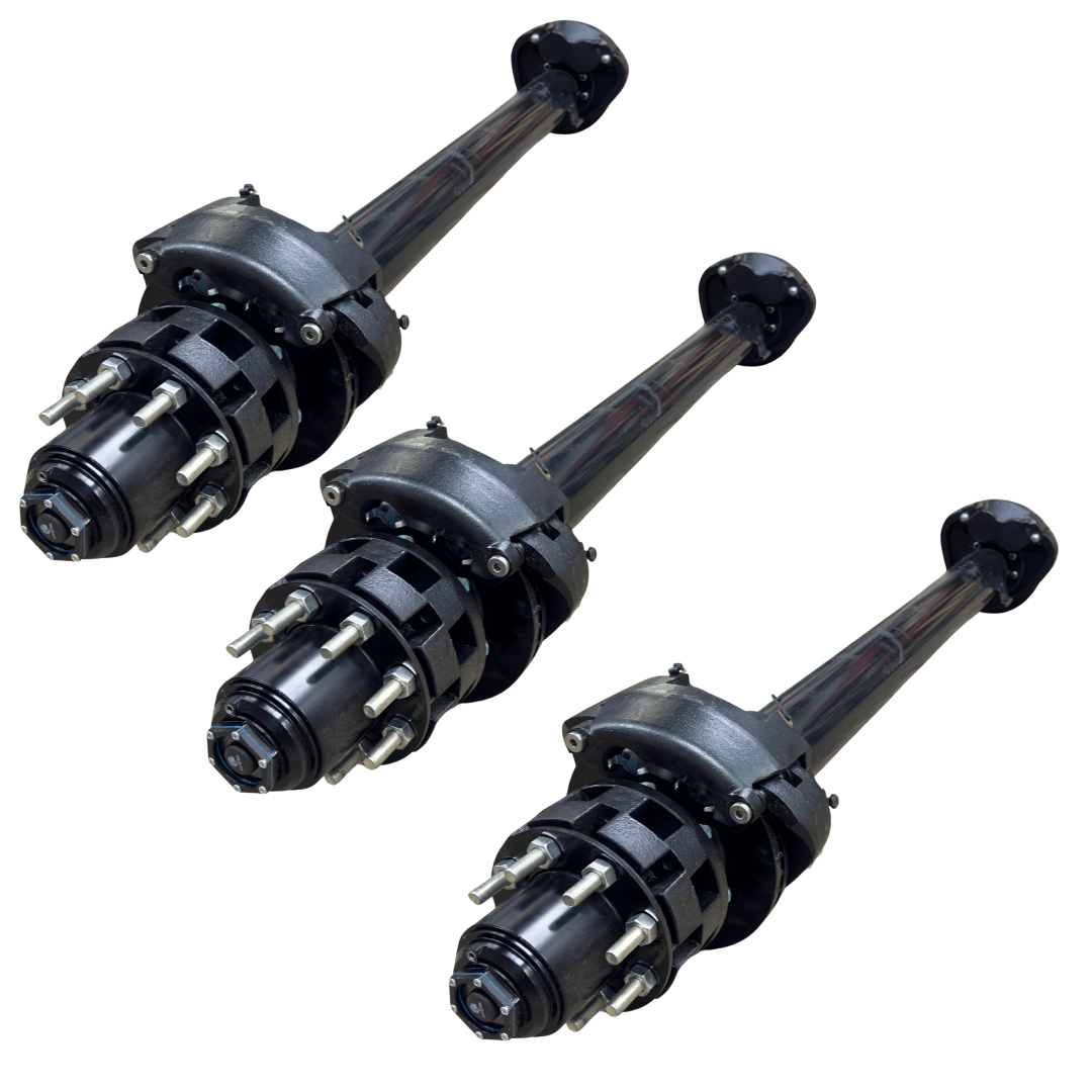 Carter’s 12,000 lb hydraulic disc brake triple axle kit offers seamless compatibility with Dexter parts for easy nationwide sourcing