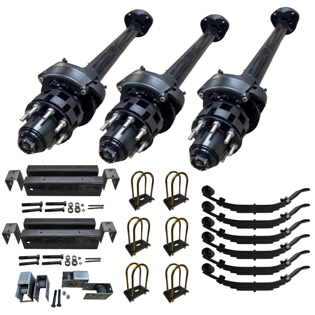 Dominate heavy-duty loads with the 36K triple axle trailer kit featuring hydraulic disc brakes—Dexter and Lippert compatible