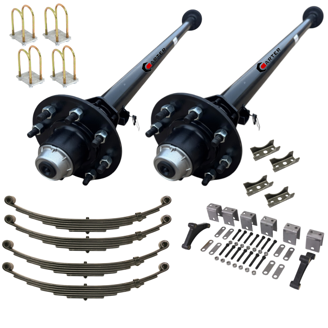 Upgrade your trailer with Carter’s 7K Tandem Idler Axle Kit—perfect for heavy-duty towing