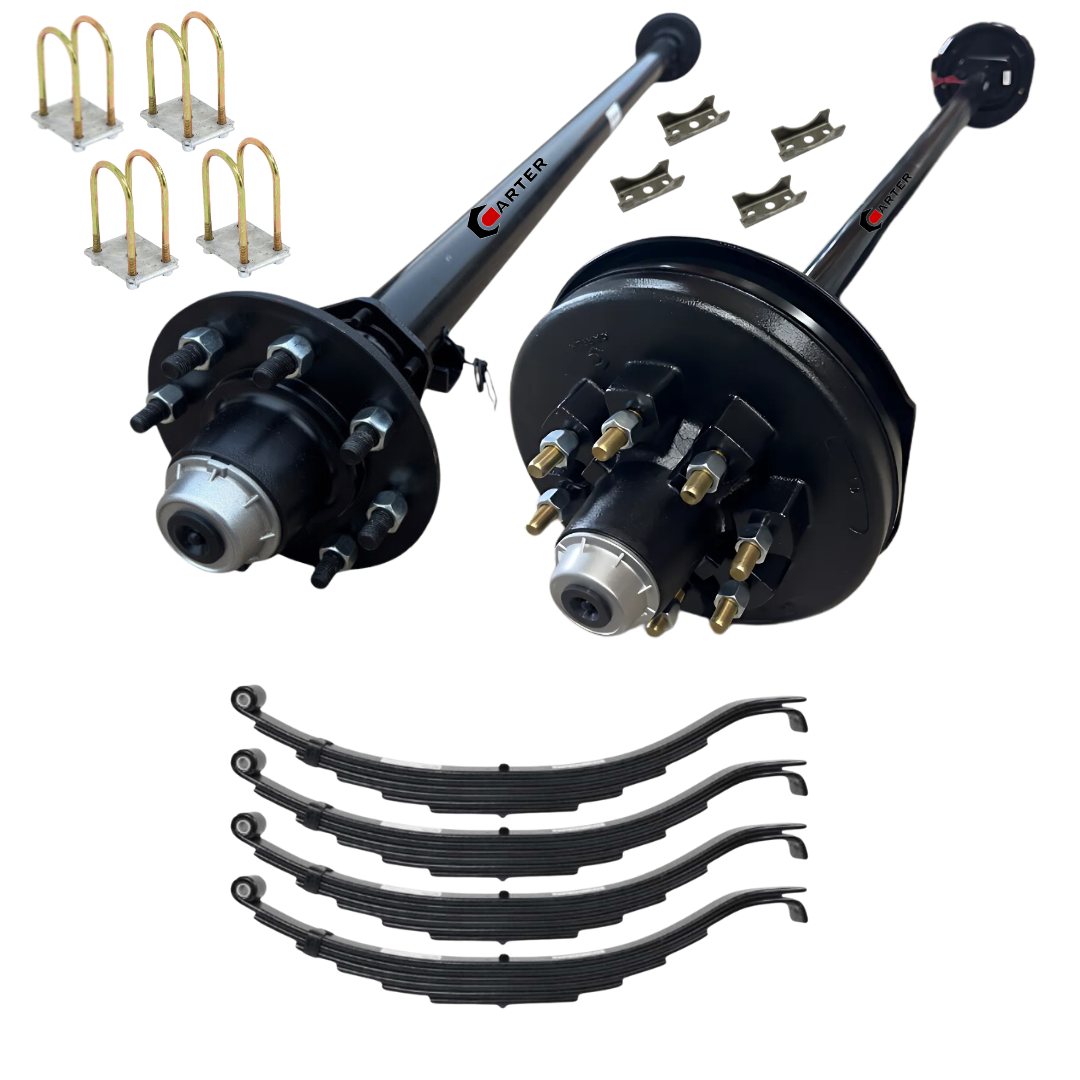 Trailer Axle w/ Electric Brakes - Easy Grease - 8 on 6-1/2 Bolt Pattern - 94" Long - 7,000 lbs