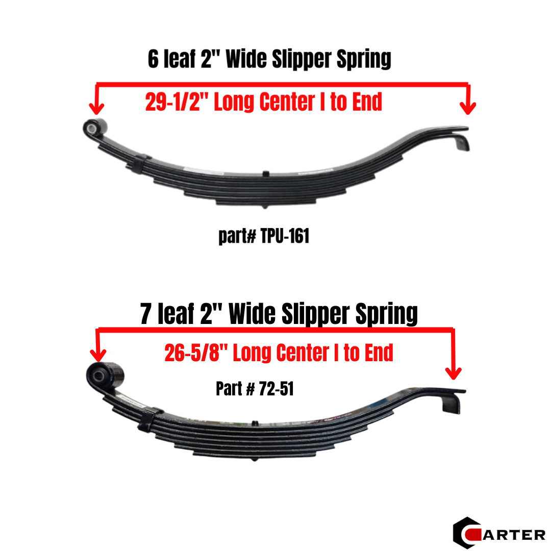 slipper spring options for 8k trailer axle