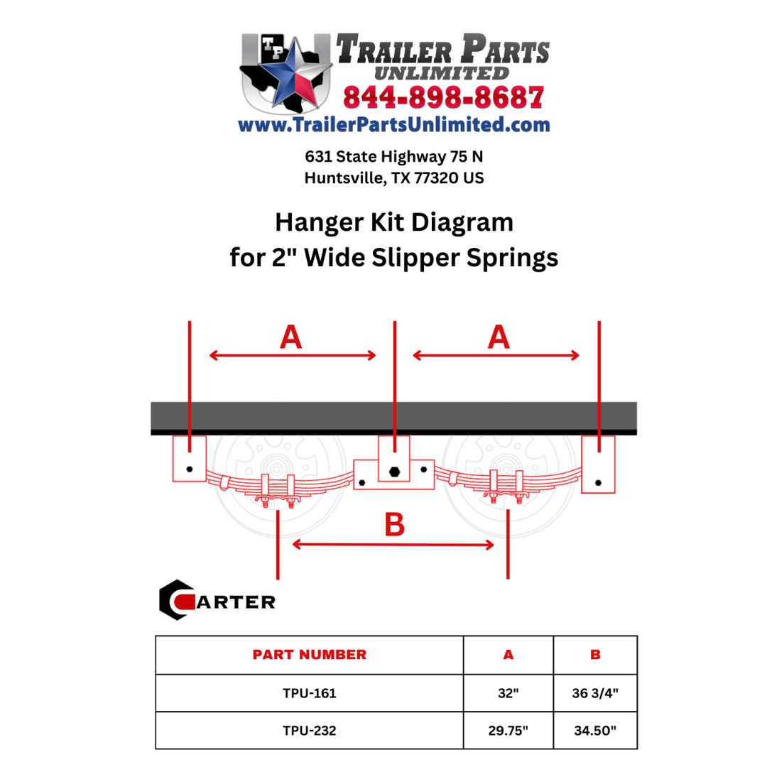 tandem trailer axle hanger kit diagram
