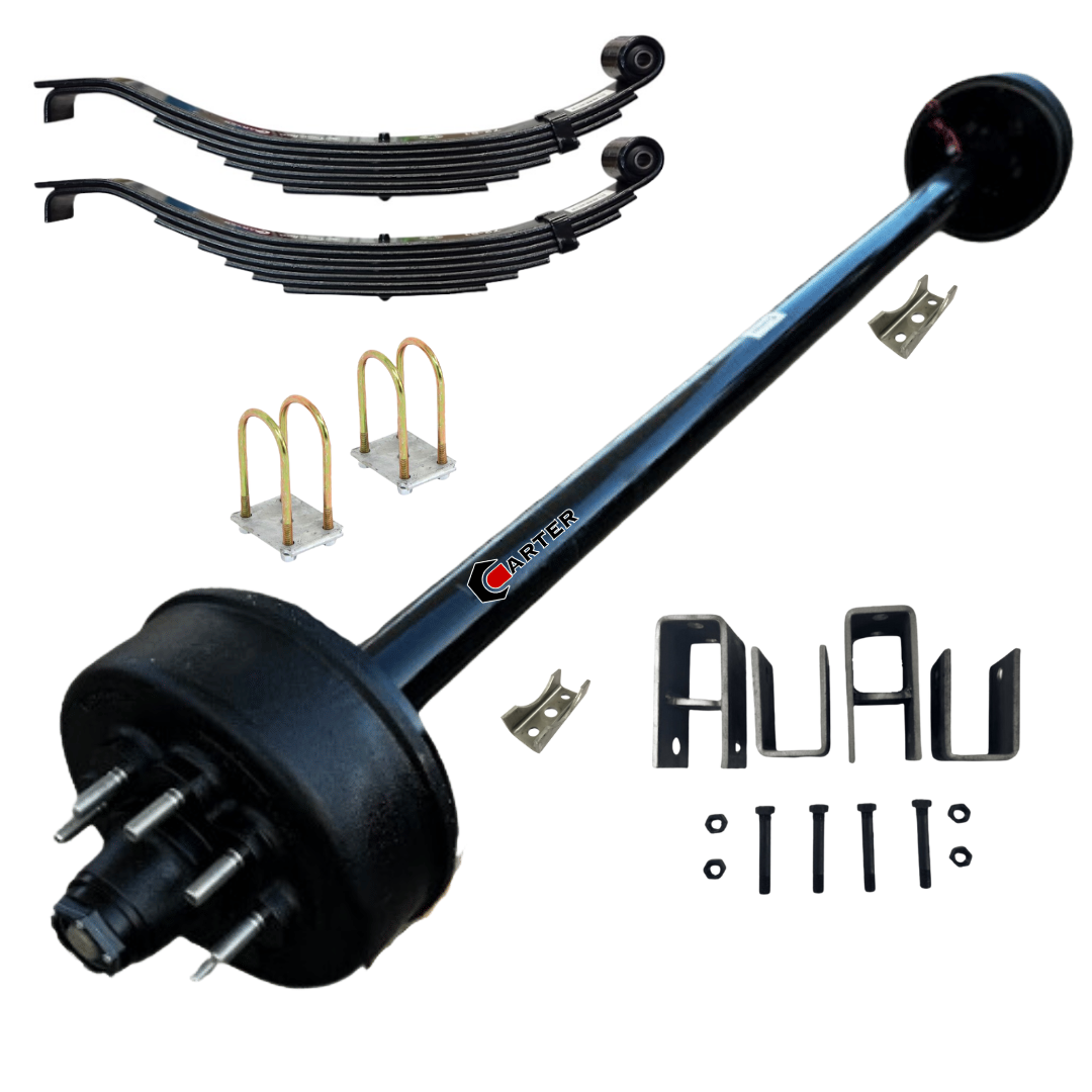 carter 8k trailer axle kit | single axle trailer kit with springs u bolts and hanger kit
