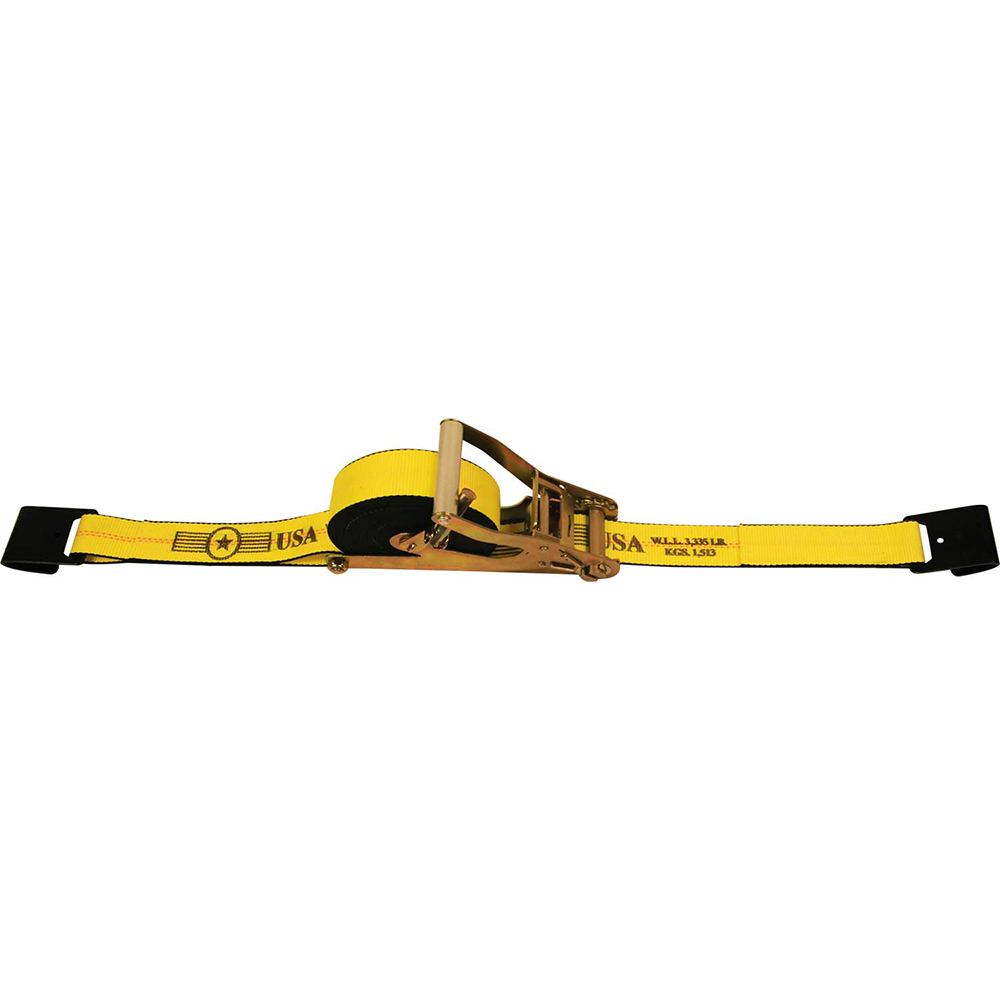 2" Self Contained Ratchet Strap Assembly with Flat Hook