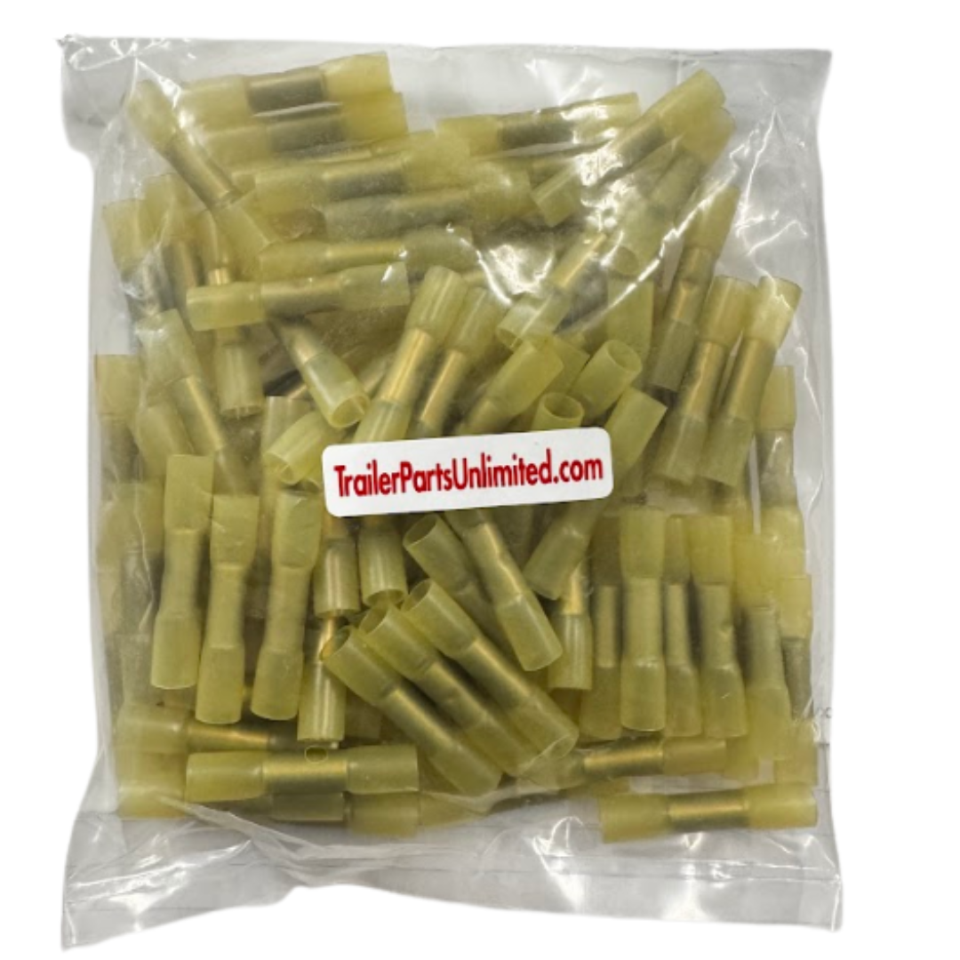 10-12 AWG Yellow Heat Shrink Butt Connectors – 100 Pieces
